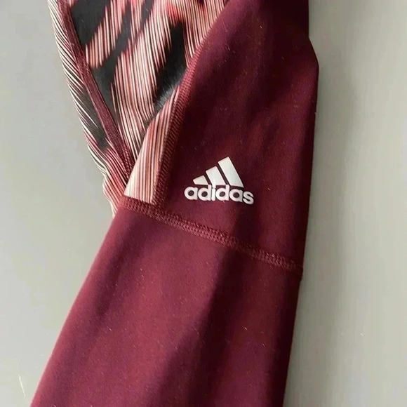 [S]Adidas Burgundy animal Print Techfit WMN Run Legging Long  Tight - Picture 8 of 13